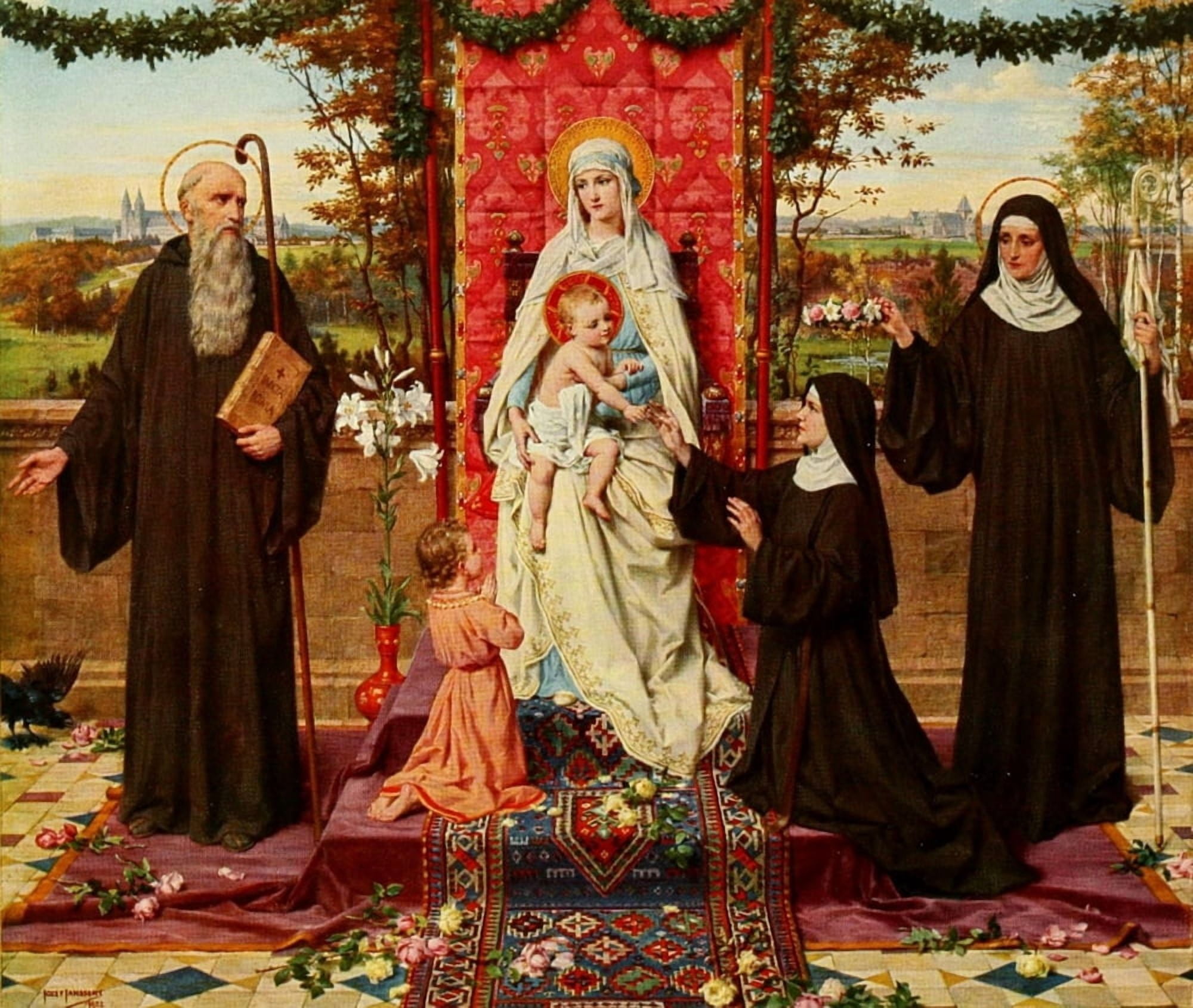 Christliche Kunst 9 1912 Madonna Canvas Art - Jozef Janssens (24 x 36)