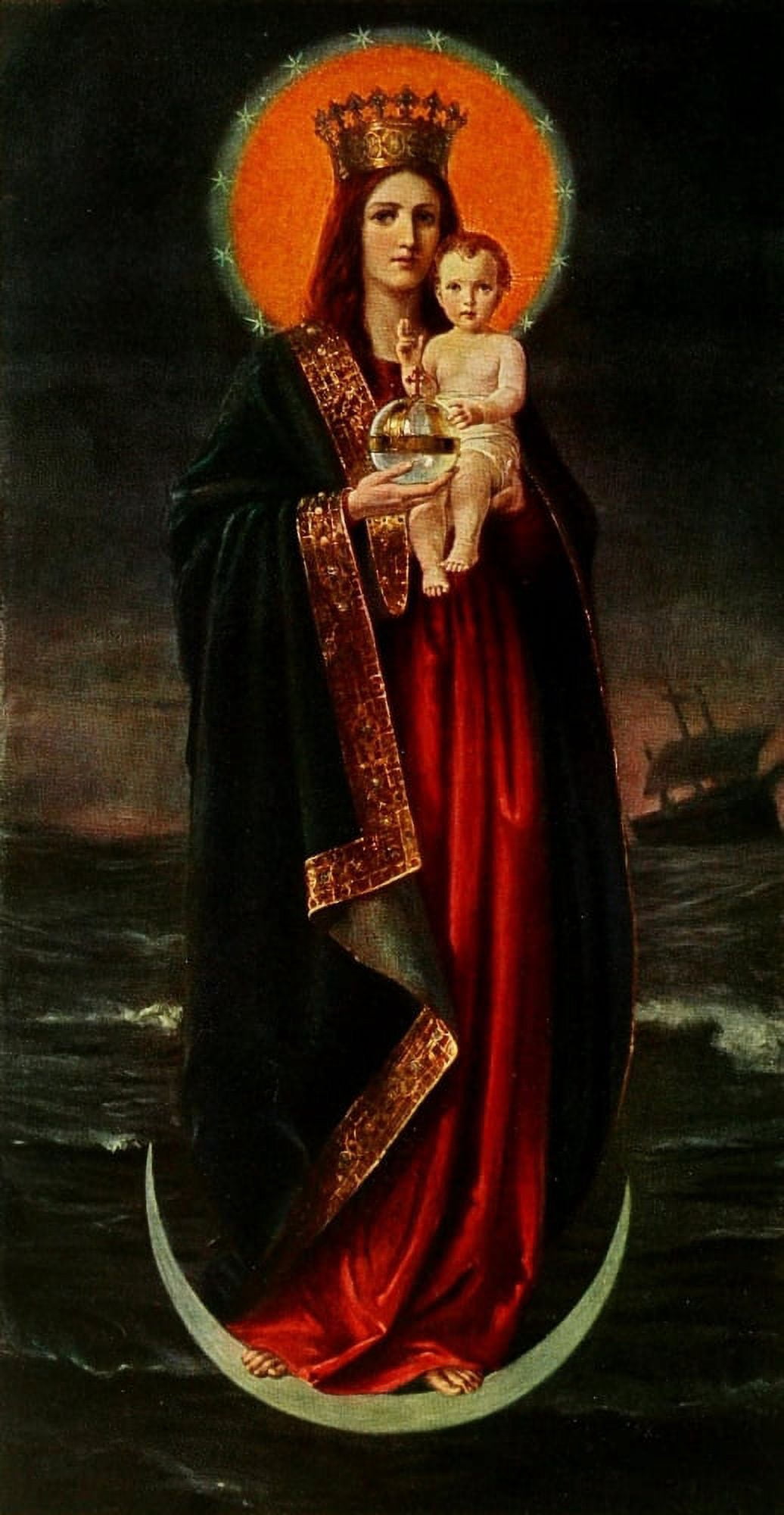 Christliche Kunst 9 1912 Stella Maris Canvas Art - Georg Kau (18 x 24)