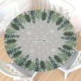 thumbnail image 1 of Christm Round Fitted Tablecloth with Elastic Edge,Water-Resistant Rustic Winter Grey Green Trees Snowflake Nature Forest Table Cover for 48-52" Found Tables Xmas Table Cloth for Dinner,Outdoor,Patio, 1 of 4