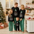 thumbnail image 1 of Christma Pajamas Family Matching Set Lettler Print Tops Green Plaid Holiday Pjs Sleepwear Outfits, 1 of 10
