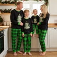 thumbnail image 1 of Christma Pajamas Family Matching Set Lettler Print Tops Green Plaid Holiday Pjs Sleepwear Outfits, 1 of 10