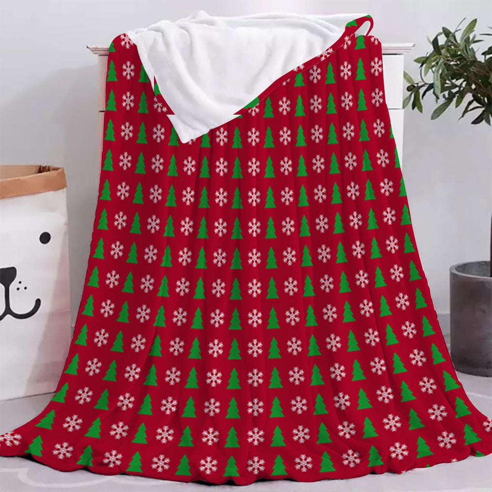 Christman Blanket,Xmas Holiday Theme Sherpa Fleece Throw,Blanket for