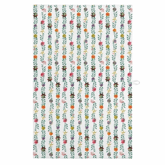 Christmas 1 Pack Kitchen Towel, Water Absorbent Dish Towel, Green Botanical Xmas Balls Star Decorative Hand Towels - Quick Drying Cloth for Cooking Baking, 18x28 Inch