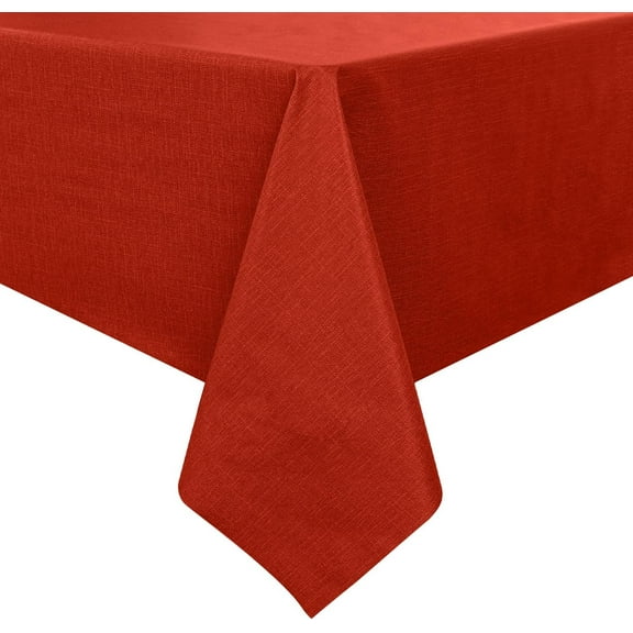Christmas 100% Waterproof PVC Tablecloth, Rectangle Oil Spill Proof Stain Resistant Vinyl Table Cloth, Wipe Clean Plastic Table Covers for Kitchen/Dining/Parties - 60 x 102 Inch, Red