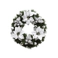 thumbnail image 1 of Christmas 11.8Inch Small Christmas Wreath for Front Door Artificial Greenery Spruce Wreath with 3 & Glittering Xmas Ornaments Holiday Home Wall丨Silver, 1 of 6