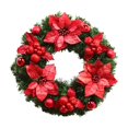 thumbnail image 1 of Christmas 11.8Inch Small Christmas Wreath for Front Door Artificial Greenery Spruce Wreath with 3 & Glittering Xmas Ornaments Holiday Home Wall丨Red, 1 of 3