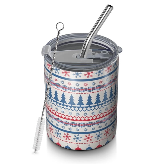 Christmas 12oz Stainless Steel Coffee Mug – Double-Wall Insulated Cup with Spill-Resistant Lid, 360° Full-Print Design, Keeps Drinks Hot & Cold for Home, Office, Travel, Thanksgiving, Xmas