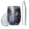 thumbnail image 1 of Christmas 12oz Stainless Steel Insulated Wine Tumbler with Lid and Straw – Double Wall Vacuum Mug for Hot & Cold Drinks, 304 Steel Interior, Sweat-Free Design, 1 of 5
