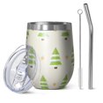 thumbnail image 1 of Christmas 12oz Stainless Steel Insulated Wine Tumbler with Lid and Straw – Double Wall Vacuum Mug for Hot & Cold Drinks, 304 Steel Interior, Sweat-Free Design, 1 of 5
