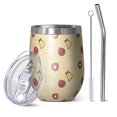 thumbnail image 1 of Christmas 12oz Stainless Steel Insulated Wine Tumbler with Lid and Straw – Double Wall Vacuum Mug for Hot & Cold Drinks, 304 Steel Interior, Sweat-Free Design, 1 of 5