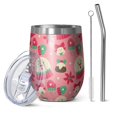 thumbnail image 1 of Christmas 12oz Stainless Steel Insulated Wine Tumbler with Lid and Straw – Double Wall Vacuum Mug for Hot & Cold Drinks, 304 Steel Interior, Sweat-Free Design, 1 of 5