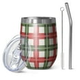 thumbnail image 1 of Christmas 12oz Stainless Steel Insulated Wine Tumbler with Lid and Straw – Double Wall Vacuum Mug for Hot & Cold Drinks, 304 Steel Interior, Sweat-Free Design, 1 of 5