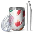 thumbnail image 1 of Christmas 12oz Stainless Steel Insulated Wine Tumbler with Lid and Straw – Double Wall Vacuum Mug for Hot & Cold Drinks, 304 Steel Interior, Sweat-Free Design, 1 of 5