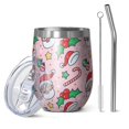 thumbnail image 1 of Christmas 12oz Stainless Steel Insulated Wine Tumbler with Lid and Straw – Double Wall Vacuum Mug for Hot & Cold Drinks, 304 Steel Interior, Sweat-Free Design, 1 of 5