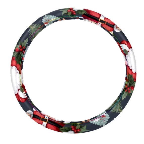 Christmas 14.5 Inch Printing PVC Leather Car Wheel Cover Steering Wheel Cover Auto Accessories