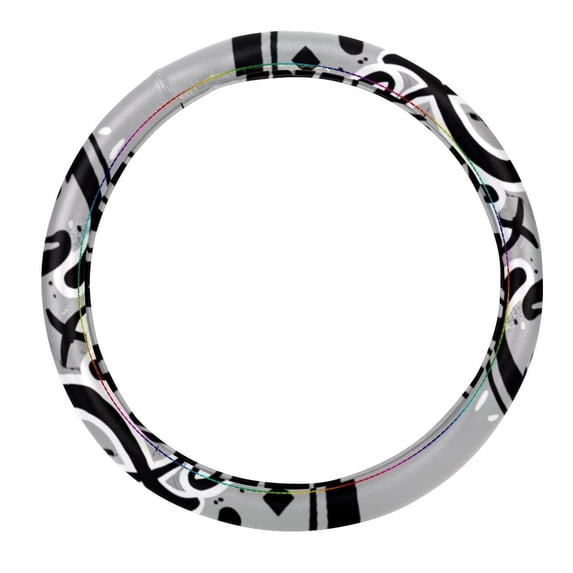 Christmas 14.5 Inch Printing PVC Leather Car Wheel Cover Steering Wheel Covers Auto Accessories