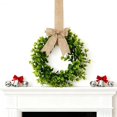 thumbnail image 1 of 1 Pcs Christmas Kitchen Cabinet Wreath Boxwood Garland with Ribbon Greenery Garland Hanging Wreaths for Cabinet Wall Window Door Fireplace Party Farmhouse Decor, 1 of 3