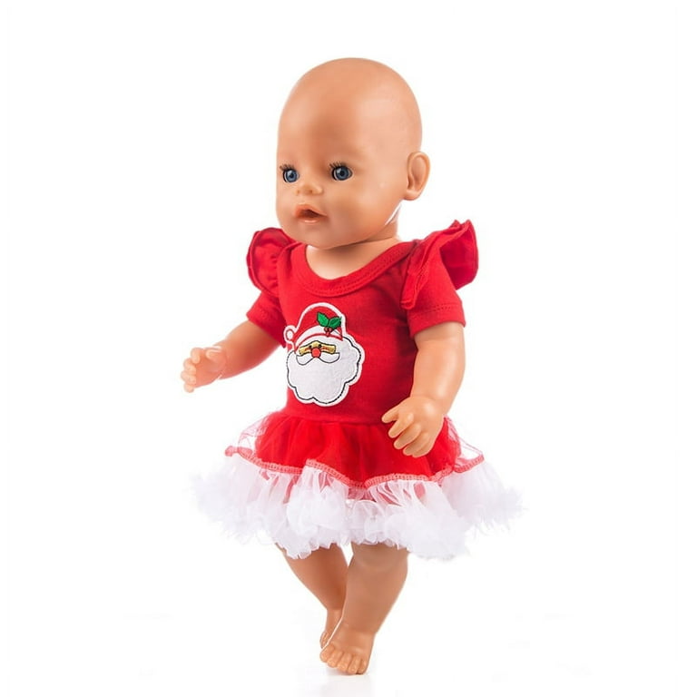 Christmas 18 inch Doll Clothes Red Santa Doll Dress Outfit Christmas Doll  Accessories Doll Clothes for 18 inch Dolls 