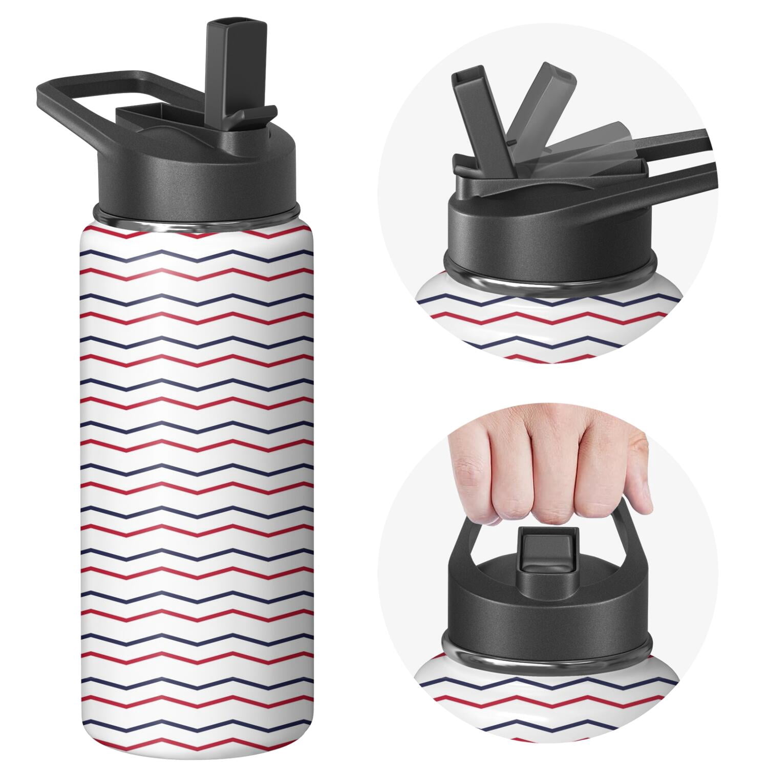 Christmas 18 oz Insulated Stainless Steel Water Bottle with Straw & Cleaning Brush , Leakproof, BPA-Free, 304 Stainless Steel, Wide Mouth, Travel Mug for Car, Gym, Office
