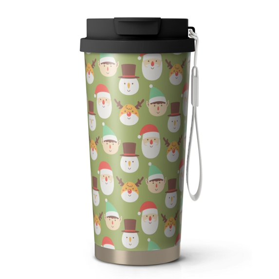 Christmas 18oz Double Drinking Coffee Mug – Vacuum Insulated Stainless Steel Travel Cup with Leakproof Lid, 316 Steel Thermos Tumbler for Hot & Cold Beverages