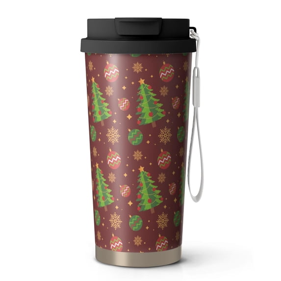 Christmas 18oz Double Drinking Coffee Mug – Vacuum Insulated Stainless Steel Travel Cup with Leakproof Lid, 316 Steel Thermos Tumbler for Hot & Cold Beverages