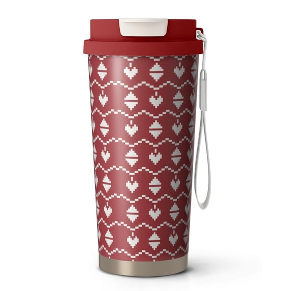 Christmas 18oz Double Drinking Coffee Mug – Vacuum Insulated Stainless Steel Travel Cup with Leakproof Lid, 316 Steel Thermos Tumbler for Hot & Cold Beverages