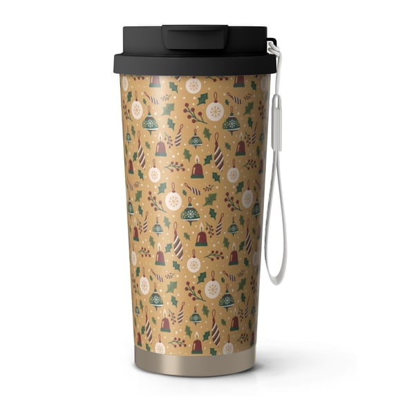 Christmas 18oz Double Drinking Coffee Mug – Vacuum Insulated Stainless Steel Travel Cup with Leakproof Lid, 316 Steel Thermos Tumbler for Hot & Cold Beverages