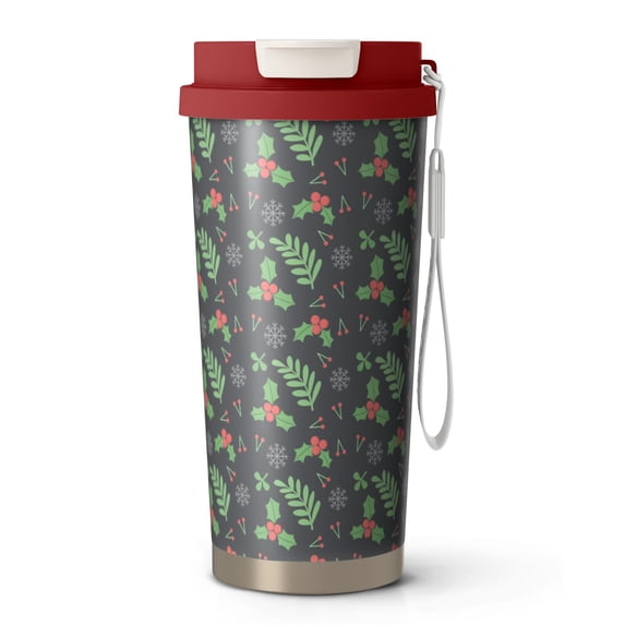 Christmas 18oz Double Drinking Coffee Mug – Vacuum Insulated Stainless Steel Travel Cup with Leakproof Lid, 316 Steel Thermos Tumbler for Hot & Cold Beverages
