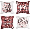 thumbnail image 1 of Christmas 18x18 Throw Pillow Covers, Decorative Outdoor Farmhouse Merry Christmas Xmas Lumbar Pillow Shams Cases Slipcovers Cover Set of 4 Couch Sofa, 1 of 6