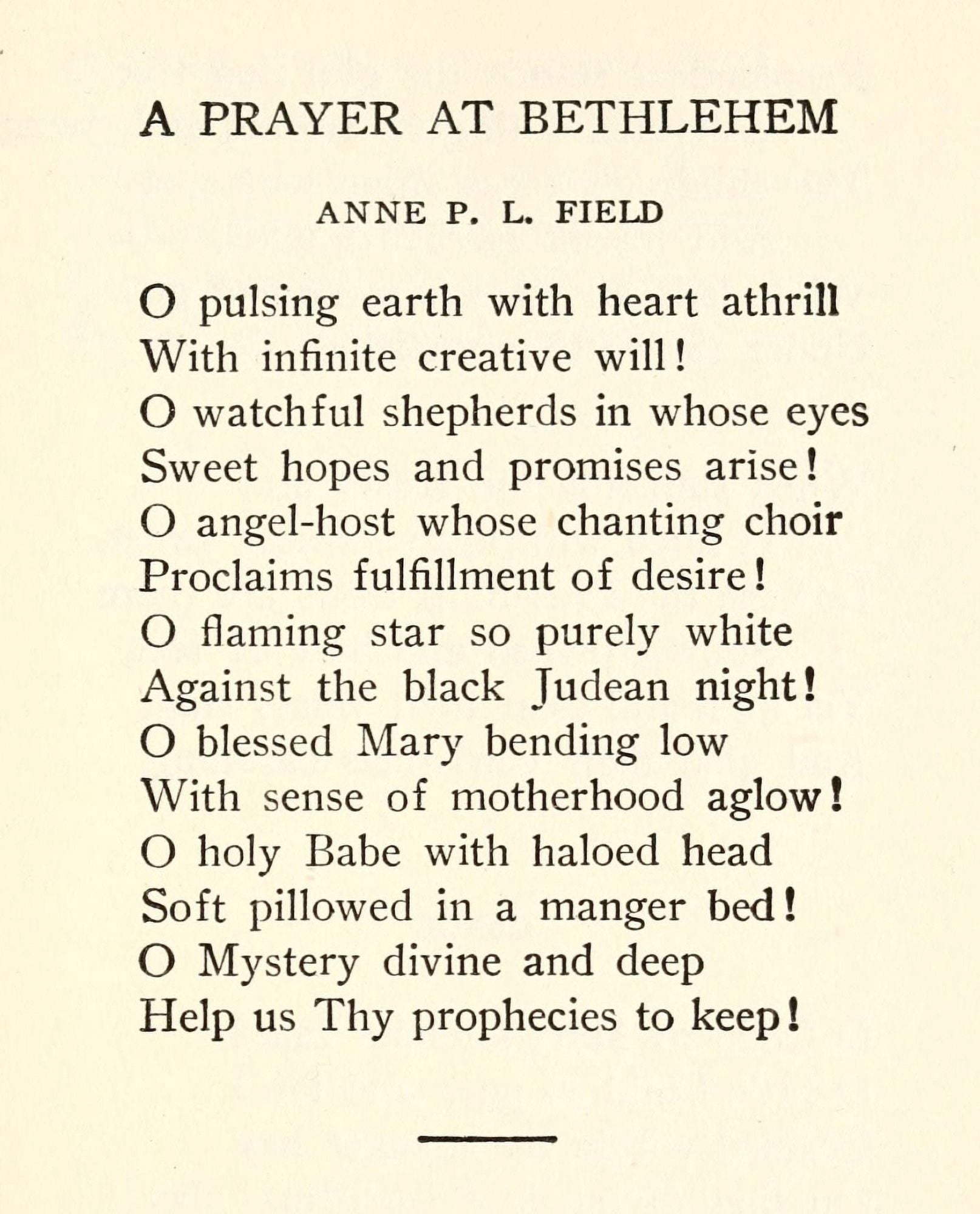 Christmas 1949 A Prayer at Bethlehem Canvas Art - Anne PL Field (24 x 36)