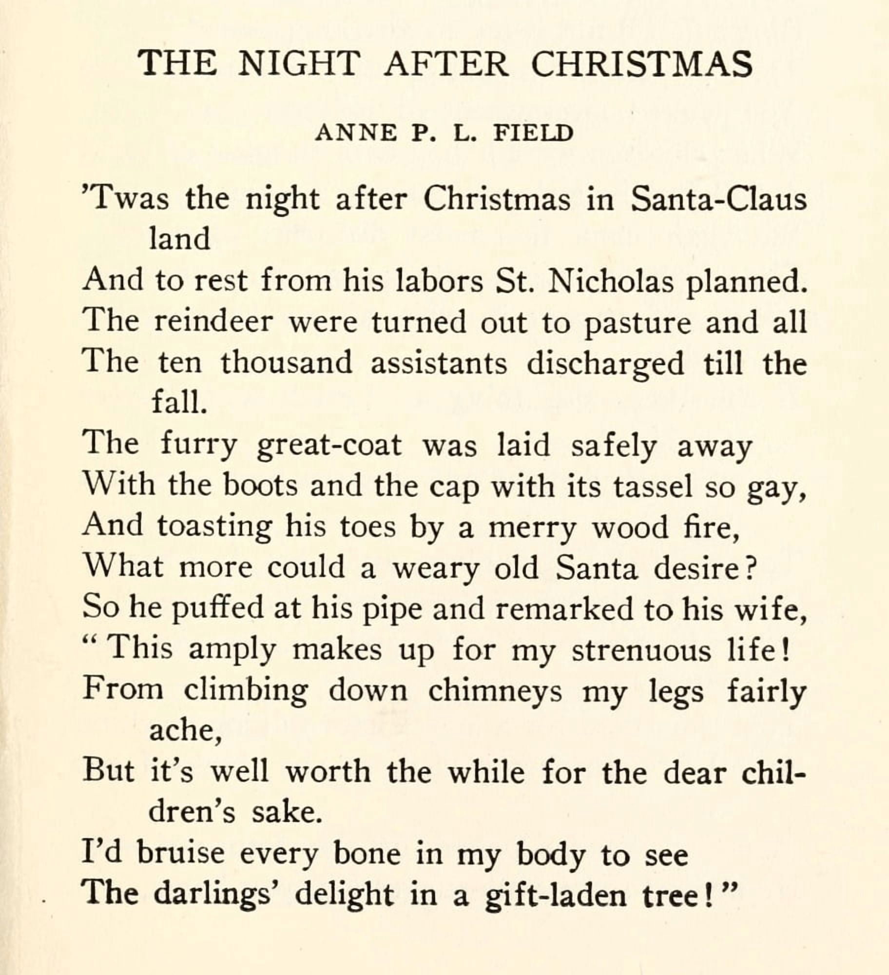 Christmas 1949 The Night After Christmas 1 Canvas Art - Anne PL Field (18 x 24)