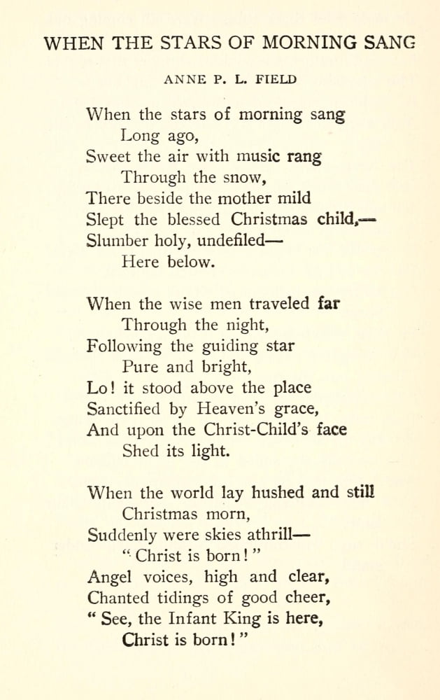 Christmas 1949 When the Stars of Morning Sang Canvas Art - Anne PL Field (24 x 36)