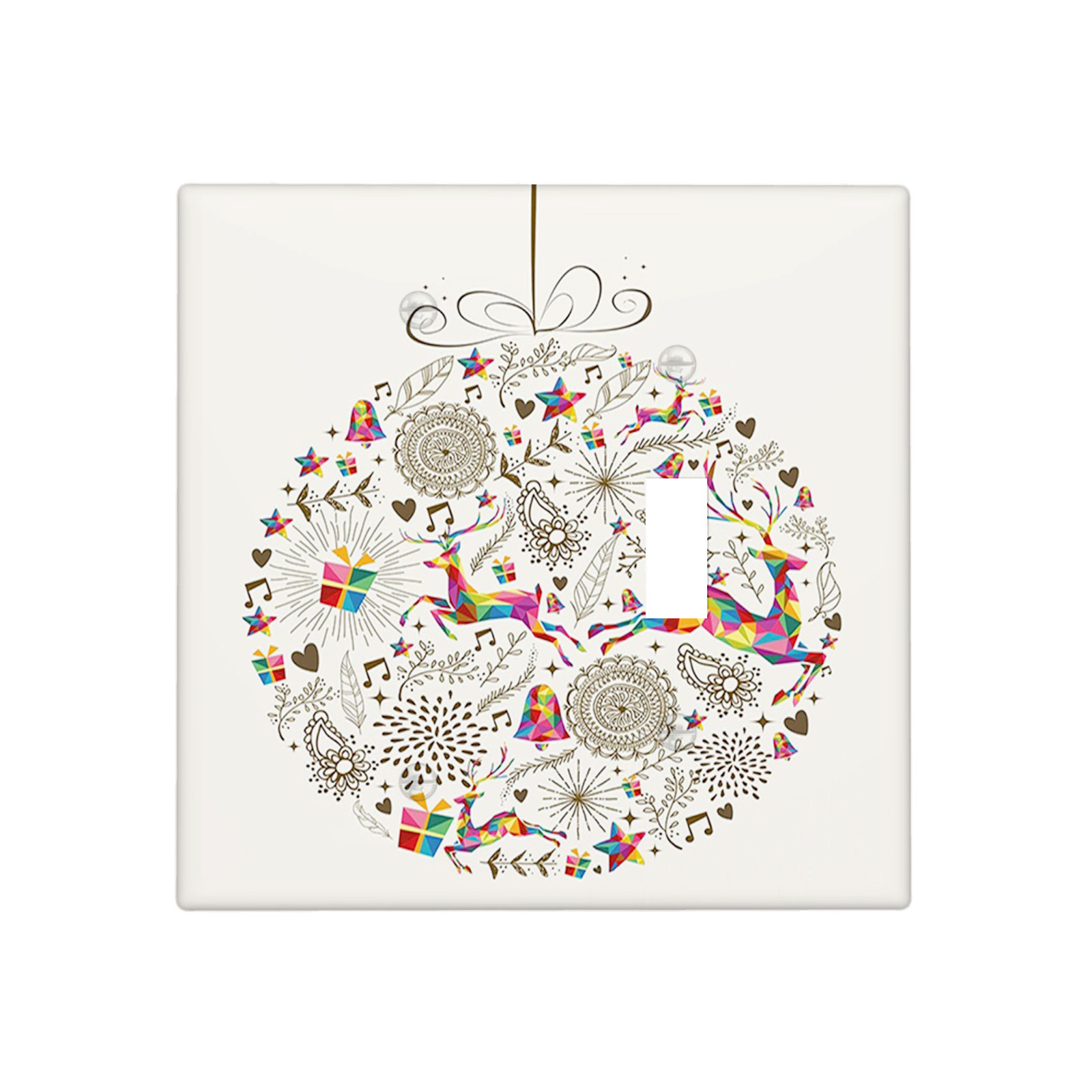 Christmas 2 Gang Blank/Toggle Light Switch Cover Decorative,Mandala and