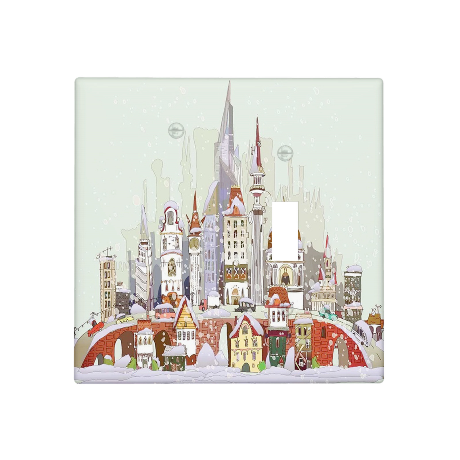 Christmas 2 Gang Blank/Toggle Light Switch Cover Decorative,Noel in The