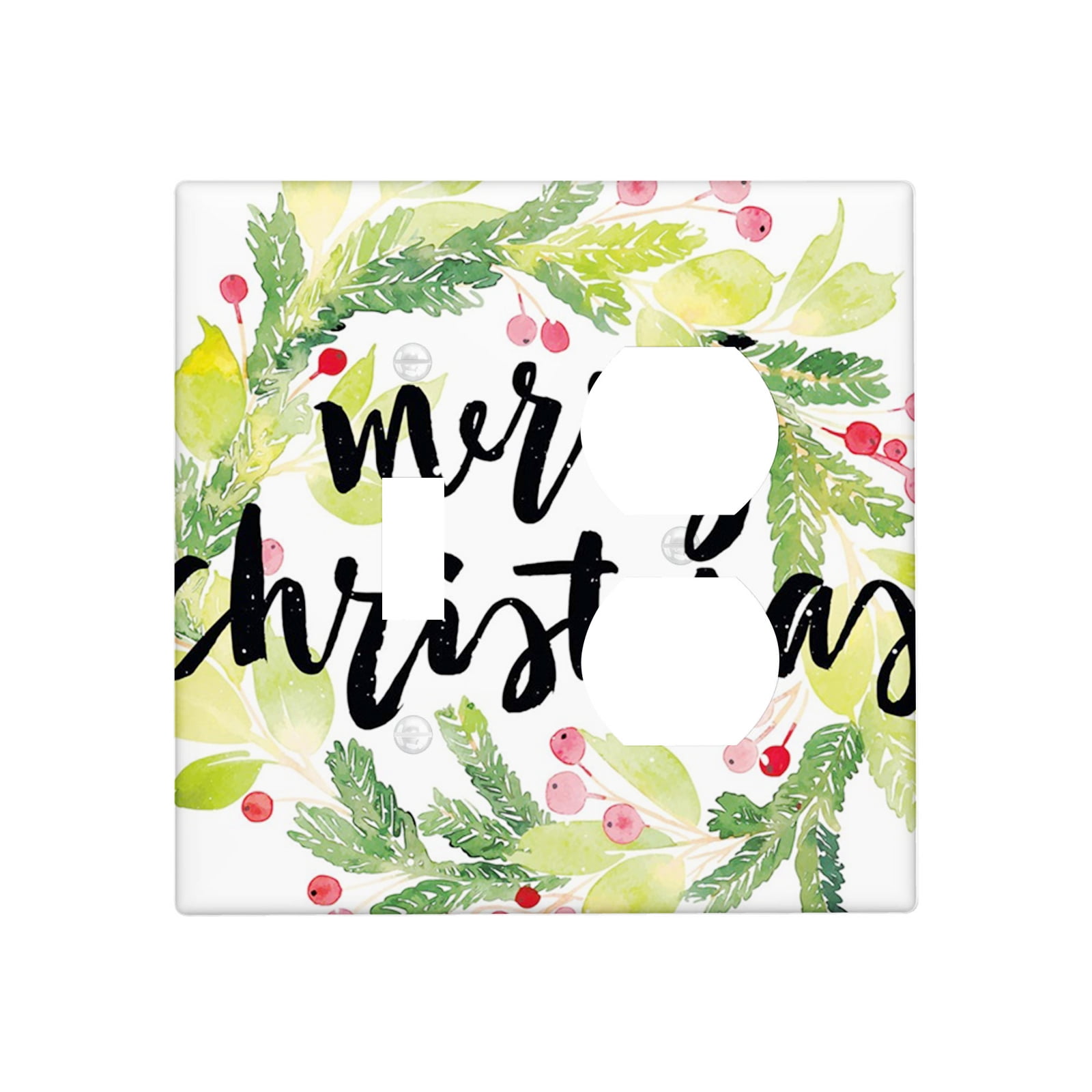 Christmas 2 Gang Combination Light Switch Cover Plate Decorative