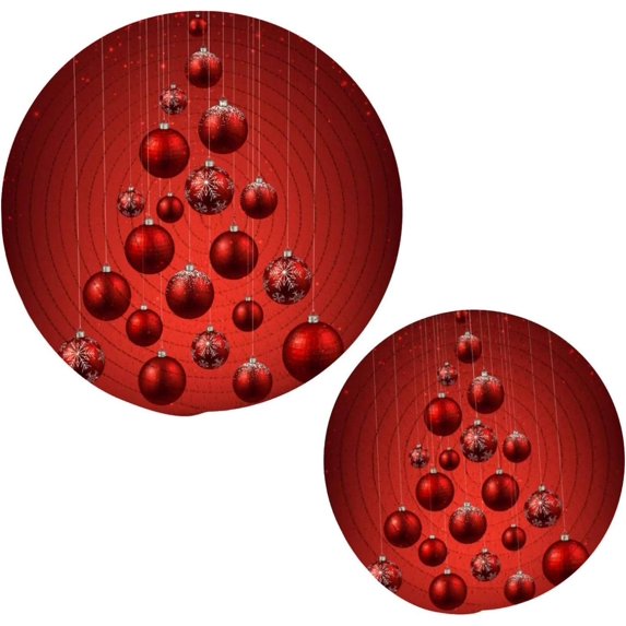 Christmas 2 Pack Pot Holders Trivets, Heat Resistant Hot Pads for Kitchen Table Decoration Trivets for Hot Dishes/Pot/Bowl/Teapot/Kitchen Hot Pads Trivets, 7" + 9.45"