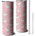 thumbnail image 1 of Christmas 20 Oz Tumbler with Handle and Straw, Pastel Santa Claus Stainless Steel Double Walled Vacuum Insulated Cup, Xmas Holiday Gifts for Women Girls, 1 of 6