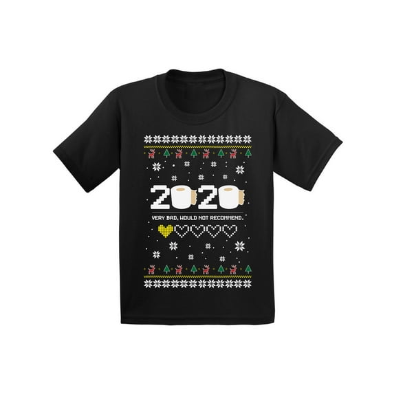 Christmas 2020 Shirt for Girls Boys Funny Toilet Paper Merry Xmas Christmas Youth T-Shirt 2020 Very Bad Would Not Recommend Tee for Kids