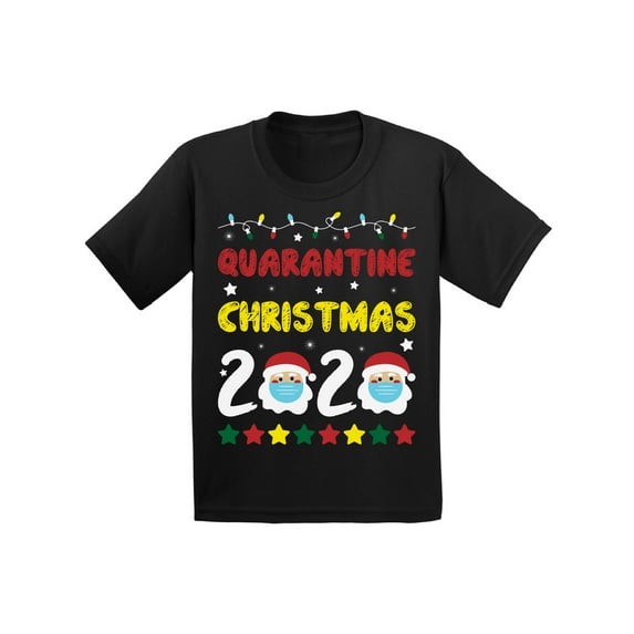 Christmas 2020 T-Shirt for Kids Funny Santa Youth Tee for Boys New Year Shirt for Girls Happy Holidays Santa's Gifts Santa in Mask Xmas Youth Top