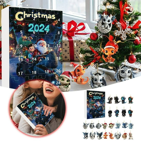 Countdown Sets Christmas 2024 Advent Calendar Featuring Cute Dinosaur Design for Memorable Holiday Celebrations