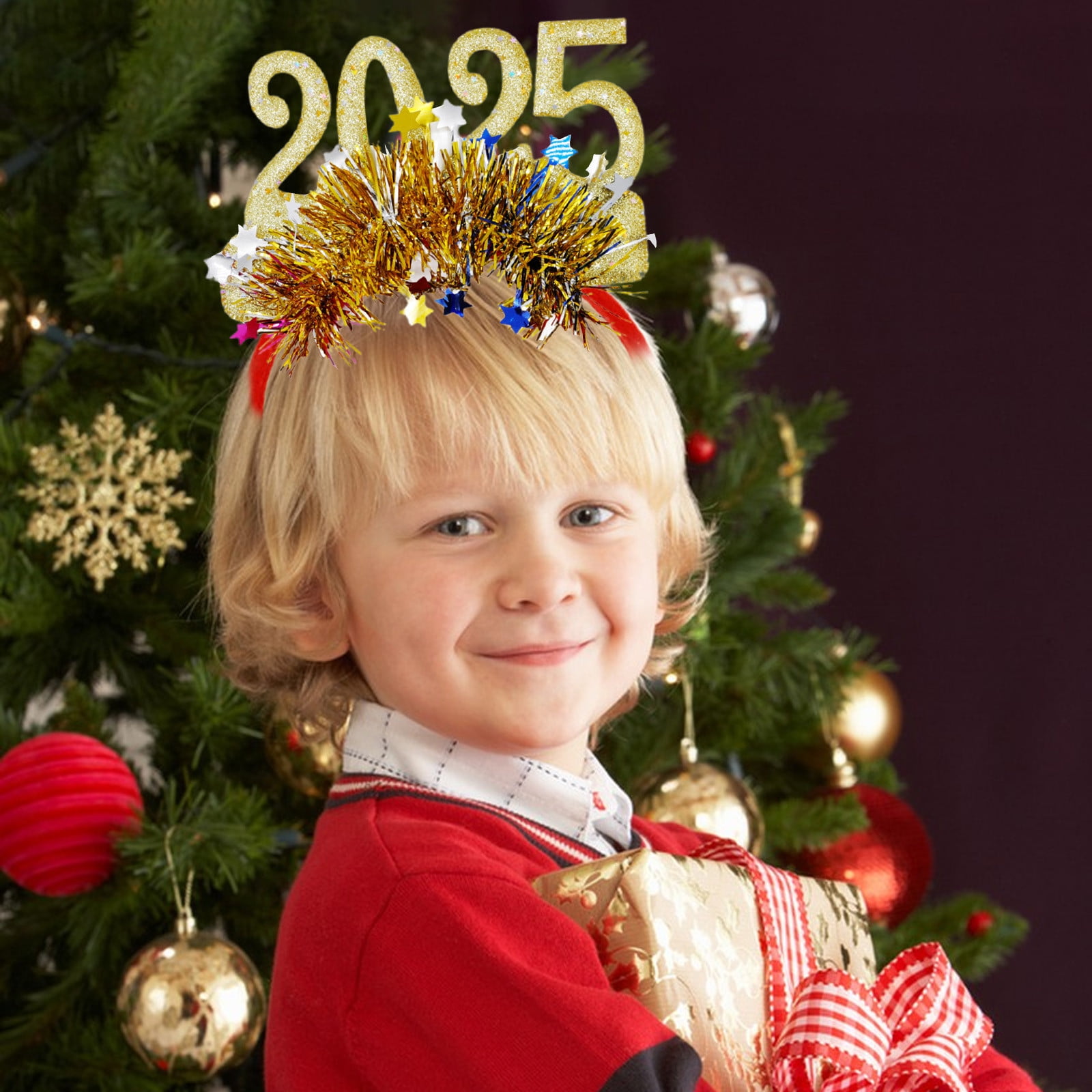 Christmas 2025 Digital Decoration Headband New Years Eve Headpiece Adorable Sequined Accessory