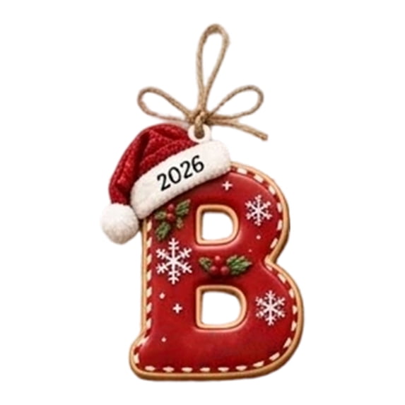 Pendants With Letters Christmas 2026 Acrylic Letter Pendant Ornament with Santa Hat, Initial ...