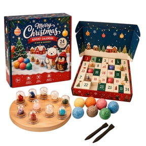 Christmas 24-Day Countdown Blind Box Gemstone Dig Kit 24 Natural Crystal Mining Surprise, Advent Calendar Treasure Discovery Set
