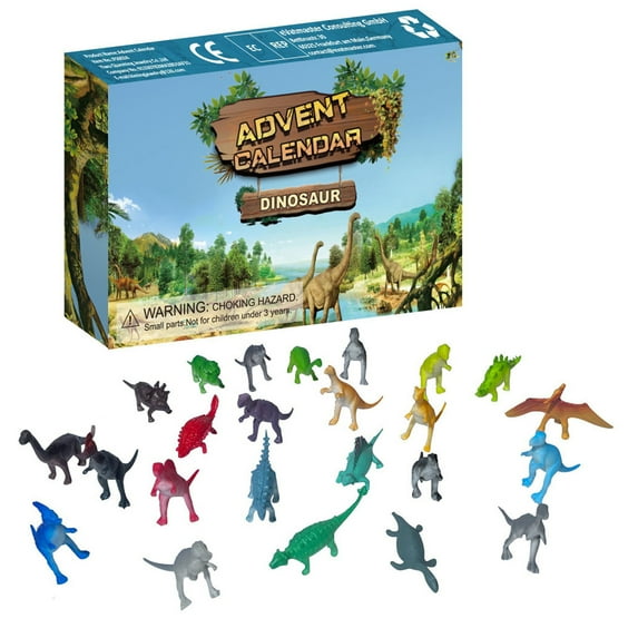 Christmas 24 Days Countdown Advent Calendar with 24 Dinosaur Toy for Boys, Girls, Kids gift