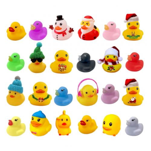 Christmas 24 Days Countdown Advent Calendar with 24 Rubber Ducks for Boys, Girls, Kids and Toddlers, Christmas Party Favor Gifts