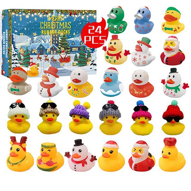 Christmas 24 Days Countdown Advent Calendar with 24 Rubber Ducks