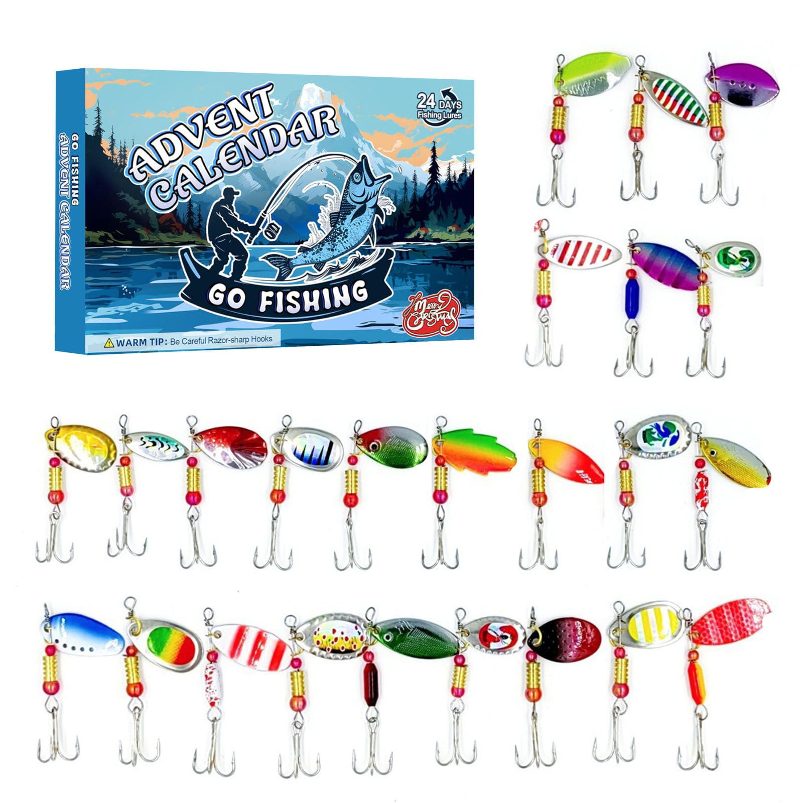 Christmas 24 Days Countdown To Christmas Fishing Tackle Set 2024
