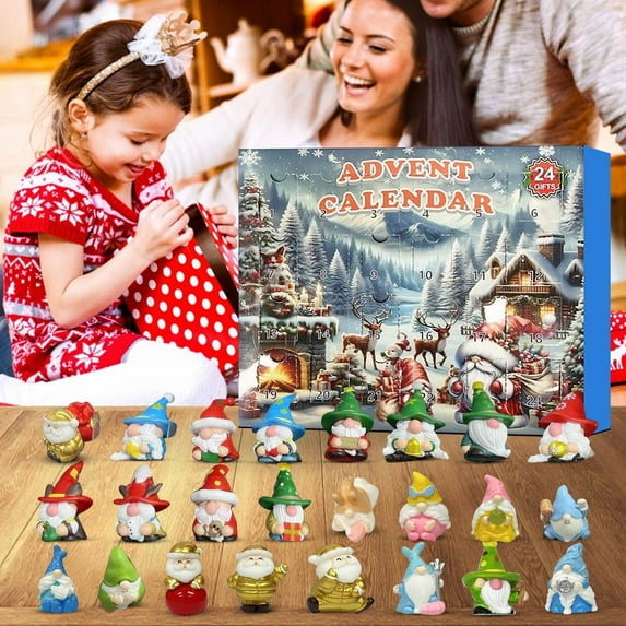 Christmas 24-Days-of-Surprises Countdown Calendar - 24 Different Santa Claus Shaped Boxes, Opens to Festive Joy, Ideal for Enhancing Holiday Excitement, 24pcs, H