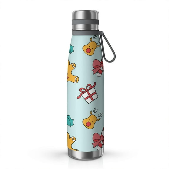 Christmas 29oz Stainless Steel Insulated Thermos with Tea Filter, 360° Printed Travel Bottle, Leakproof BPA-Free Flask with Anti-Slip Base, 304 Inner & 201 Outer, Vacuum Cup