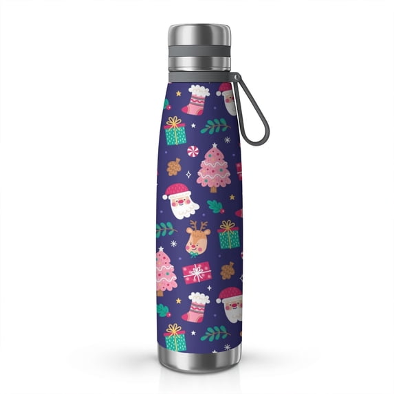 Christmas 29oz Stainless Steel Insulated Thermos with Tea Filter, 360° Printed Travel Bottle, Leakproof BPA-Free Flask with Anti-Slip Base, 304 Inner & 201 Outer, Vacuum Cup